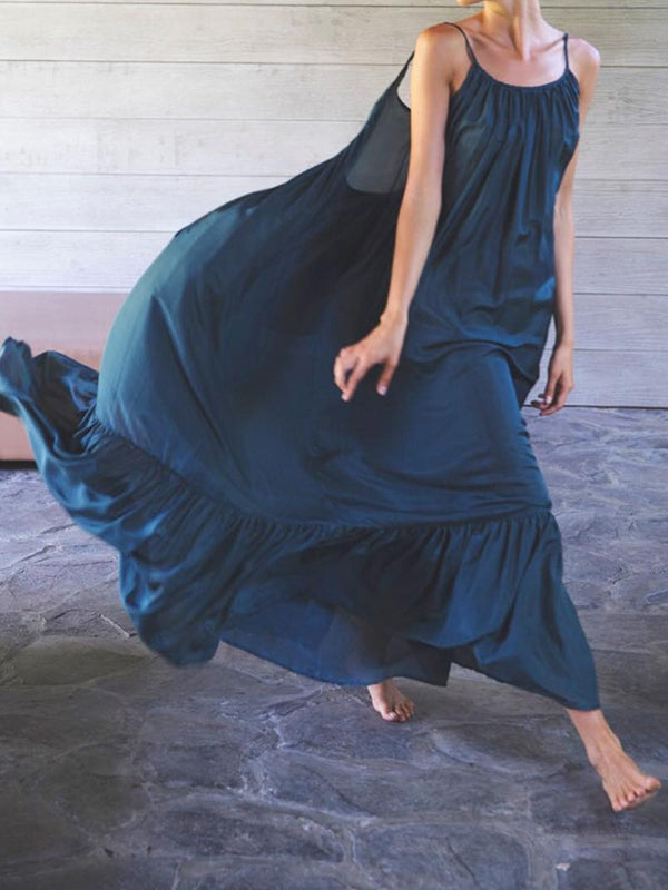 Rückenloses Boho Party Maxikleid