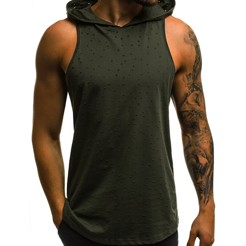 Mezcla de algodón sin mangas, cómoda y casual, para hombres