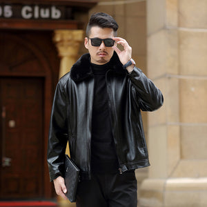 Thick leather jacket 3