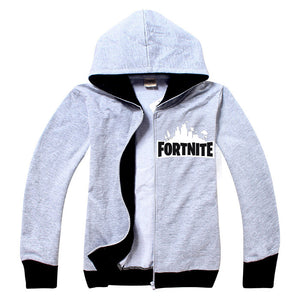 Fortnite Print Long Sleeve Zipper Sweater for Kids