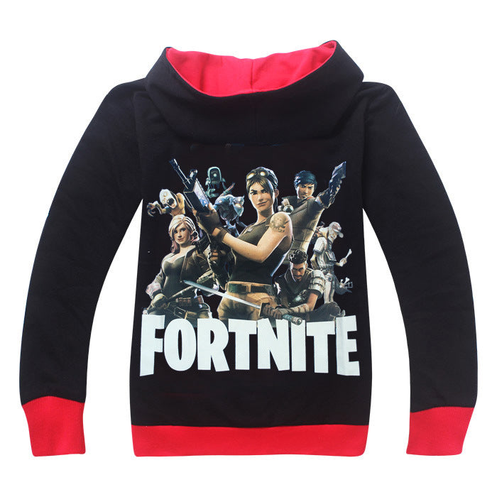 Fortnite Print Long Sleeve Zipper Sweater for Kids