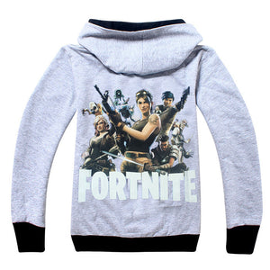 Fortnite Print Long Sleeve Zipper Sweater for Kids
