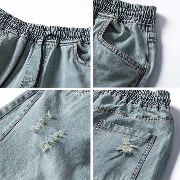 Herrenmode zerrissene Jeanshose