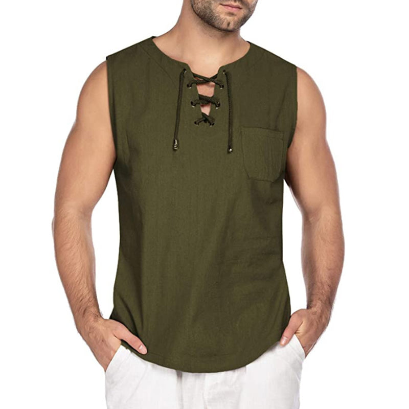 Camisa de algodón con cordones sin cordones