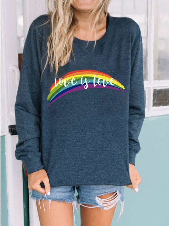 Liebe ist Liebe Regenbogen Print Pullover