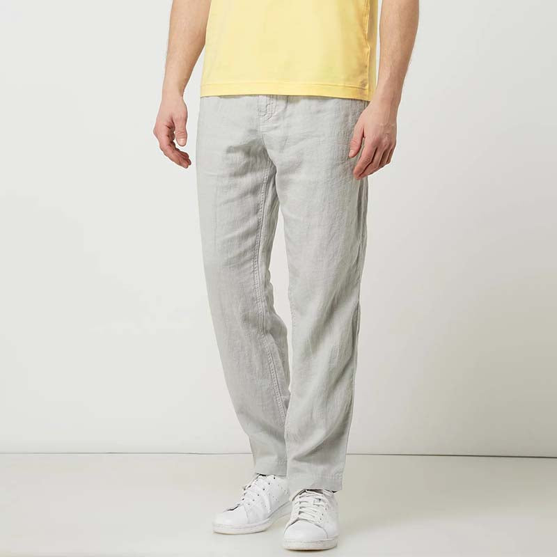 Herren Slow Fashion Sommer Cool Komfortable Kordelzug Elastic Waist Natural Leinenhose