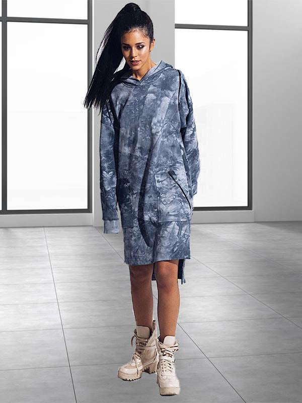 Top de cinturón con hebilla casual para mujer con capucha