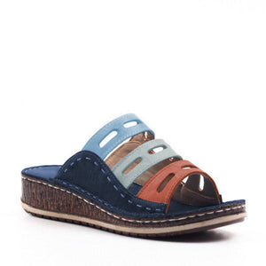 Women Chic  Three-color stitching Sandals