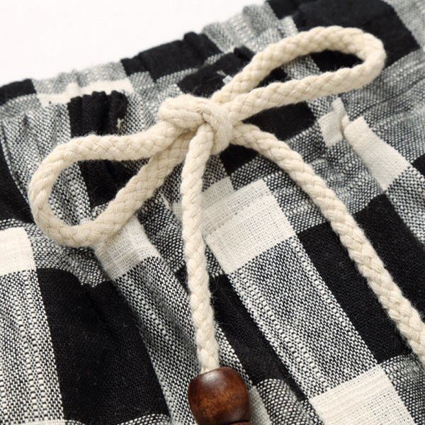 Shorts de lino a cuadros para hombre