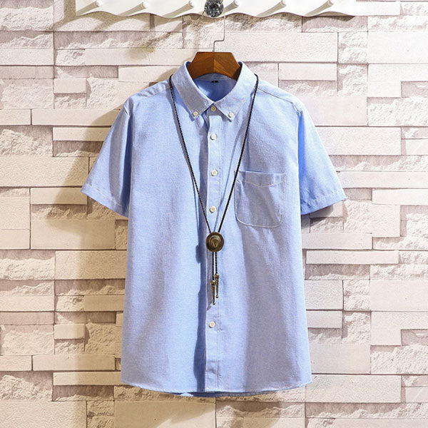 Camiseta de algodón y lino para hombre, lisa, fina, de manga corta.