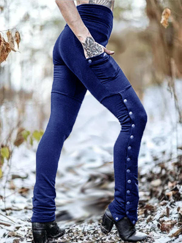 Damen Niet Split Stretch Stretch Pocket Leggings