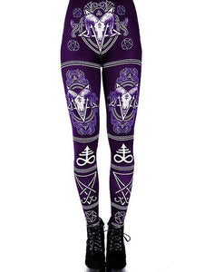 Frauen Retro Ziege drucken Hip Stretch Stretch Leggings
