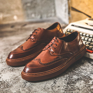 Sactino Brogue zapatos de cuero marrón / negro