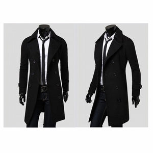 Men's Fashion Winter Long Trench Coat