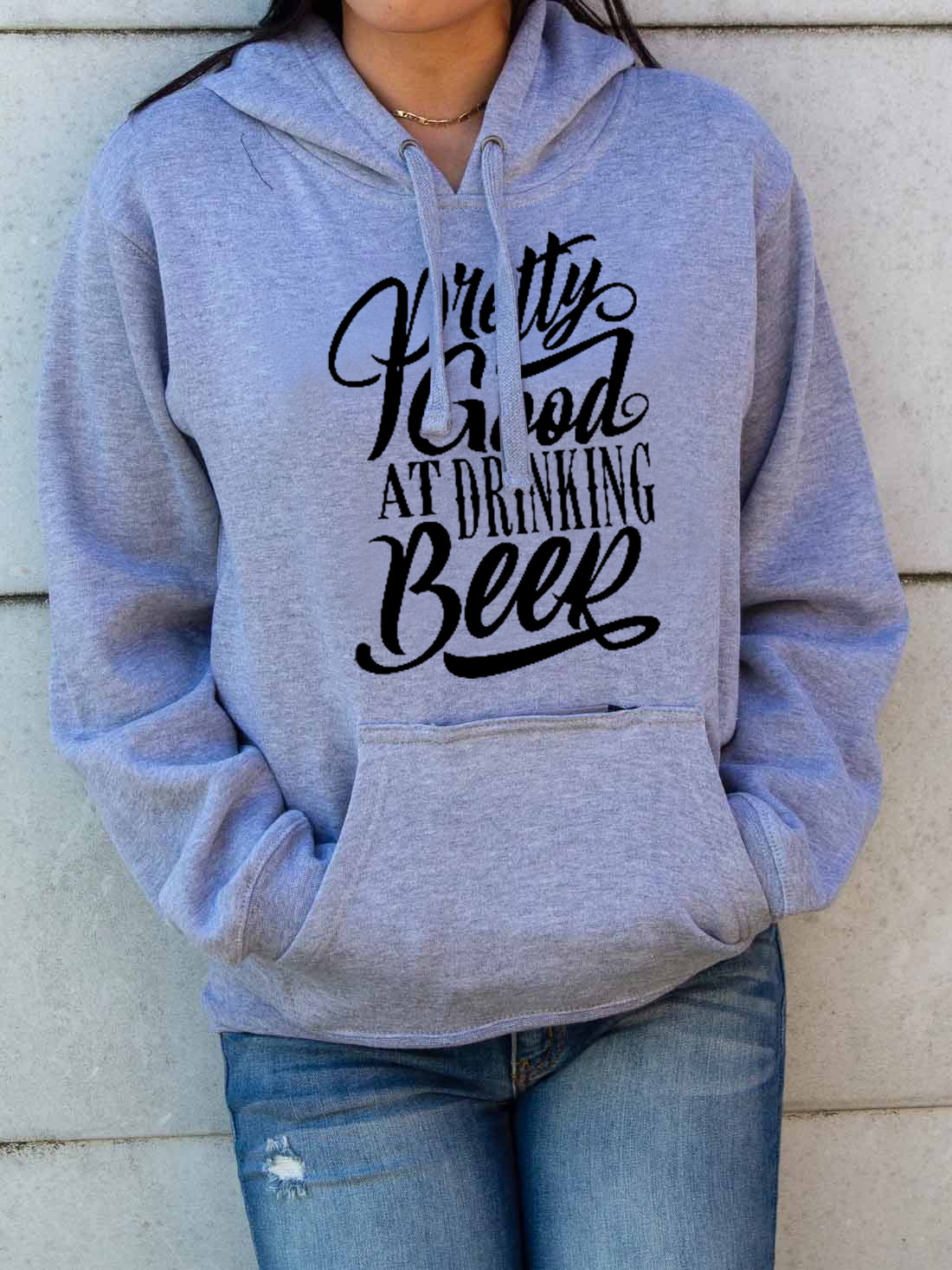 Ziemlich gut darin, Hoodies mit Bierdruck zu trinken