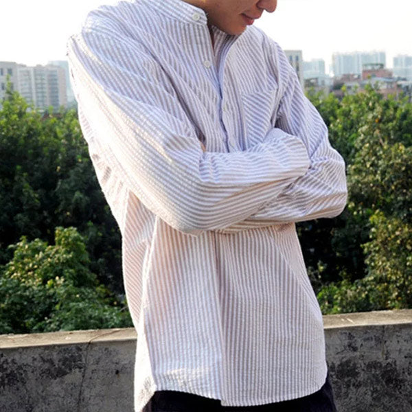 Loose Casual Striped Breathable Shirt für Herren