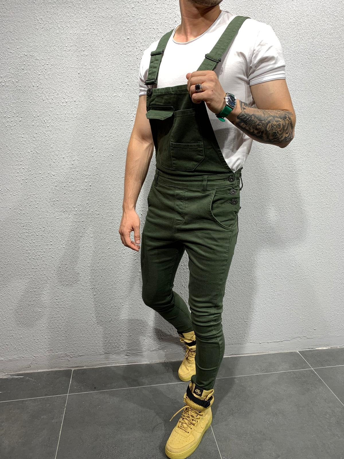 Wish Amazon moda hombre tirantes mamelucos de mezclilla pantalones de mezclilla rasgados comercio exterior monos populares