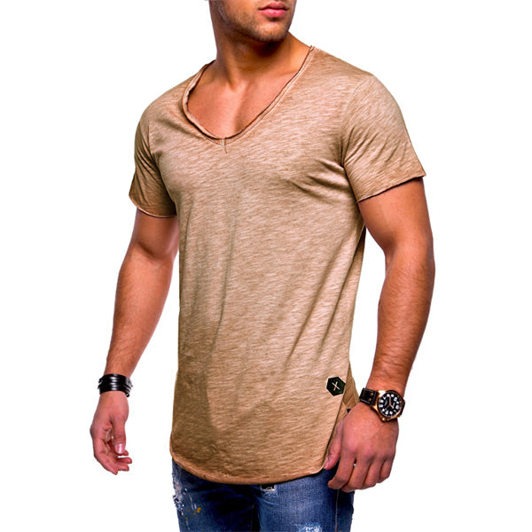 Camiseta de hombre con manga corta y cuello en V