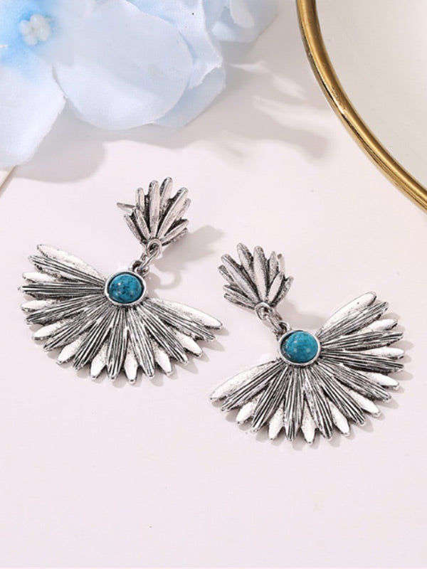 Pendientes vintage vintage con hoja de metal para mujer