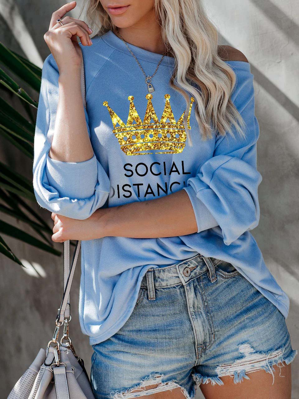 Social Distancing Queen Off-Shoulder Top