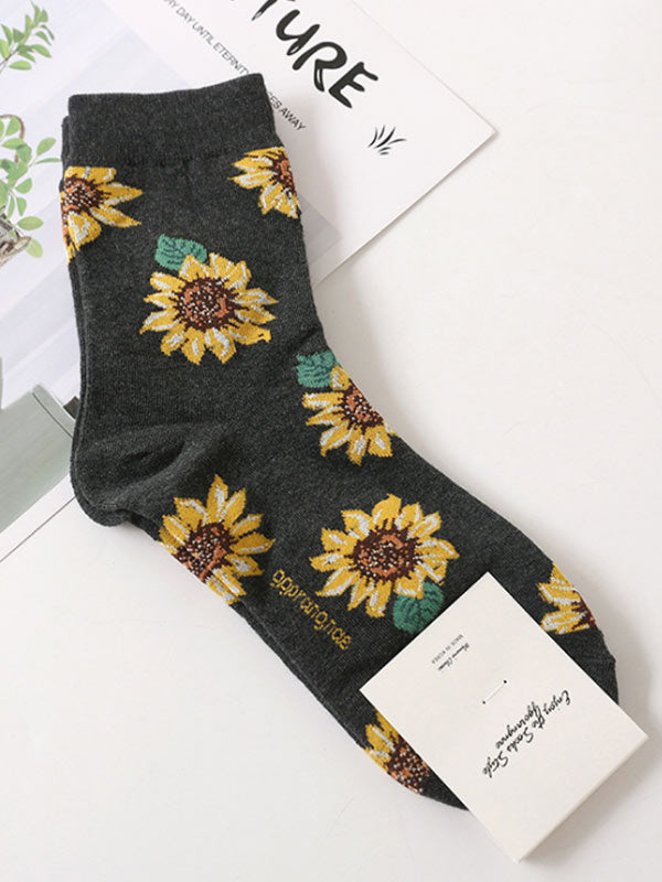 Calcetines de girasol fértil para mujer