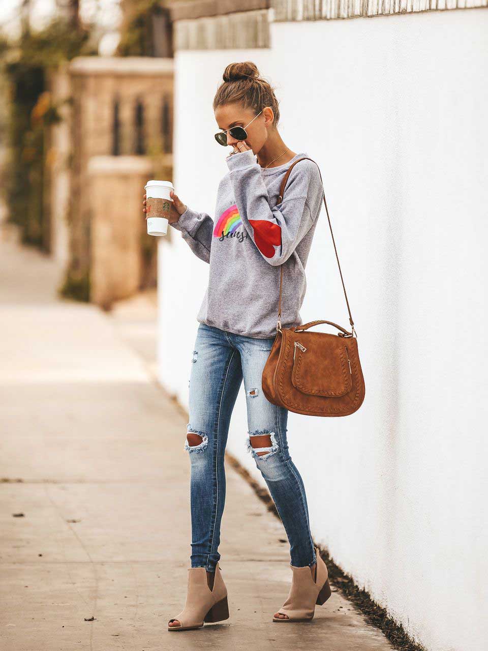 Frauen Sie sind mein Sonnenschein Regenbogen Liebe drucken Sweatshirt