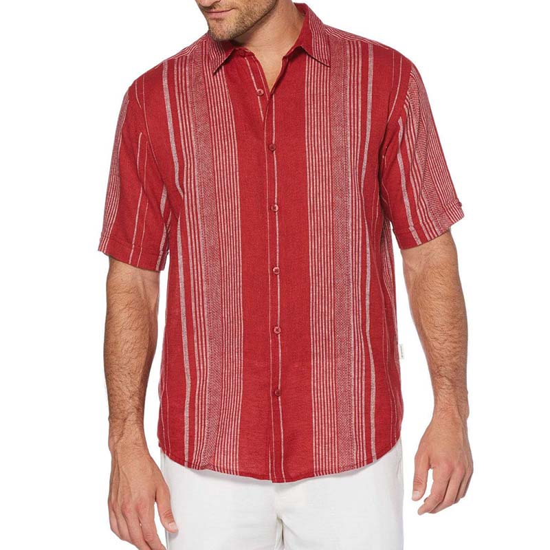 Herren Casual Summer Lightweight Cool Atmungsaktives Kurzarm-Baumwoll-Leinenhemd