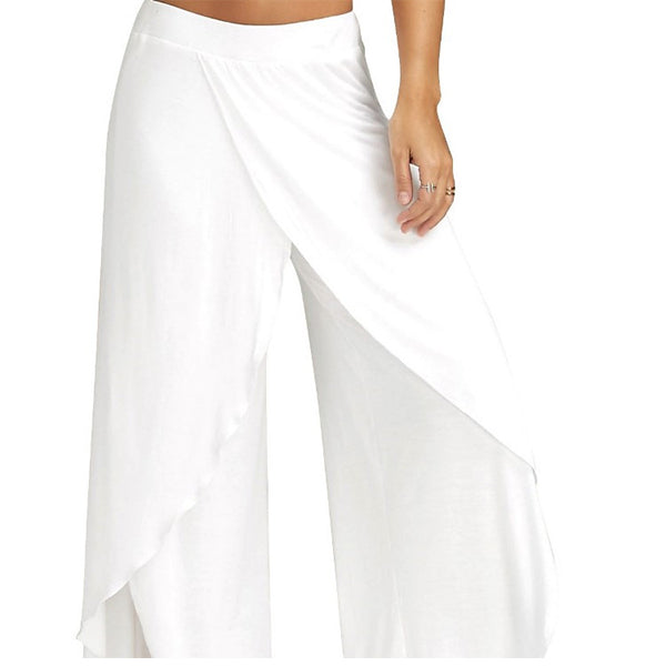 Wide leg flowy casual side slit yoga pants
