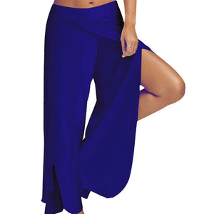 Wide leg flowy casual side slit yoga pants