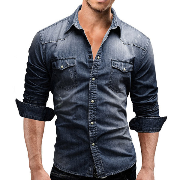 Camisa vaquera con problemas para hombres