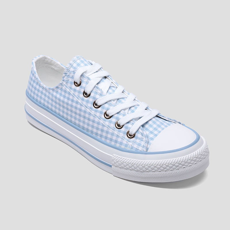 Zapatos de lona a cuadros azul oscuro