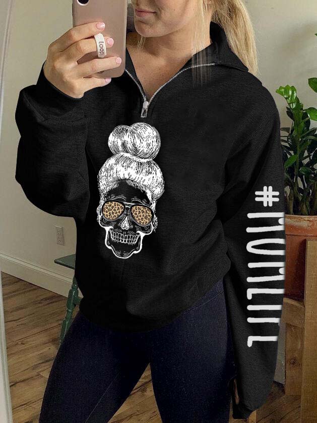 Frauen Mom Life Zip Sweatshirt