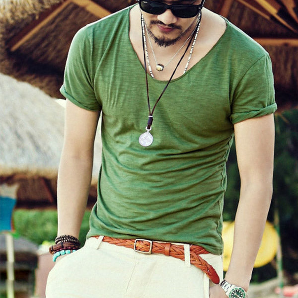 Camiseta robusta, fina y de manga corta para hombre.