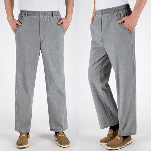 Pantalones de lino sueltos casuales para hombres