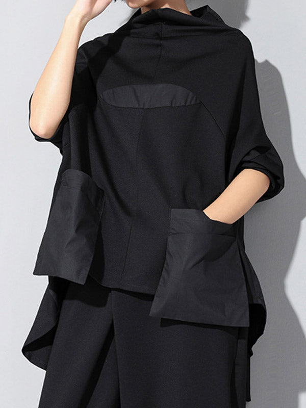 Camiseta de manga larga para mujer con bolsillos