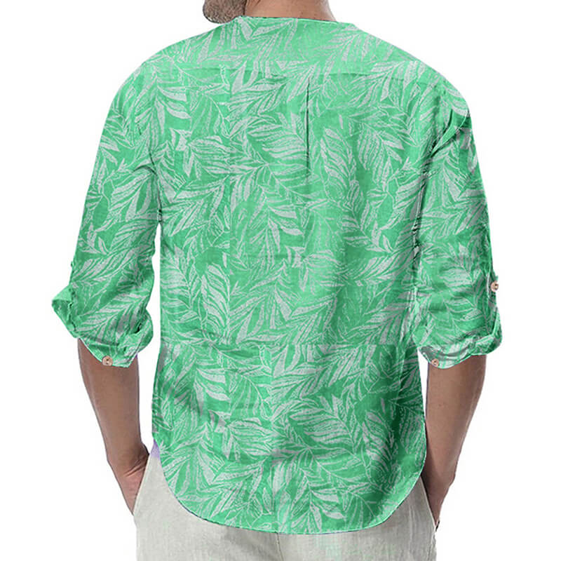 Sábanas hippie de moda para hombre impresas con cuellos redondos y mangas largas de poliéster