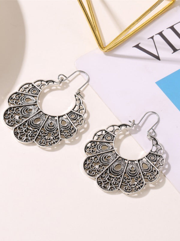 Pendientes geométricos florales vintage para mujer