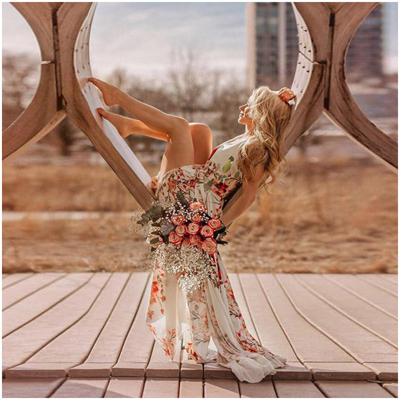 Boho Vacation Beach Print Ärmelloses Kleid