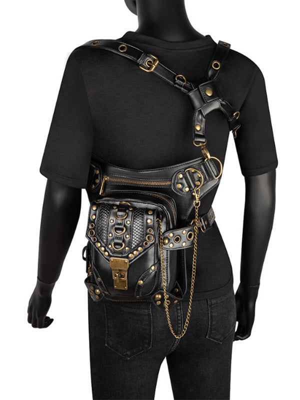 Riñonera multifuncional para mujer con punk retro