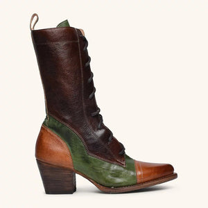 Frauen Chunky High-Heel-Stiefel mit mittlerer Wade