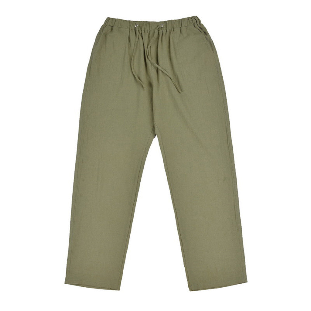 Pantalones grandes de lino para hombre