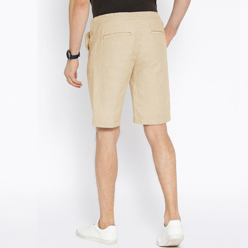 Herren Straight Summer Cool Atmungsaktive, weiche, bequeme Shorts aus Baumwoll-Leinen mit Kordelzug