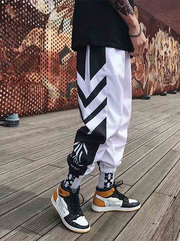 Pantalones de hip hop para hombre con rayas