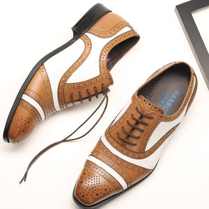 Sactino Brogue zapatos de cuero marrón / negro