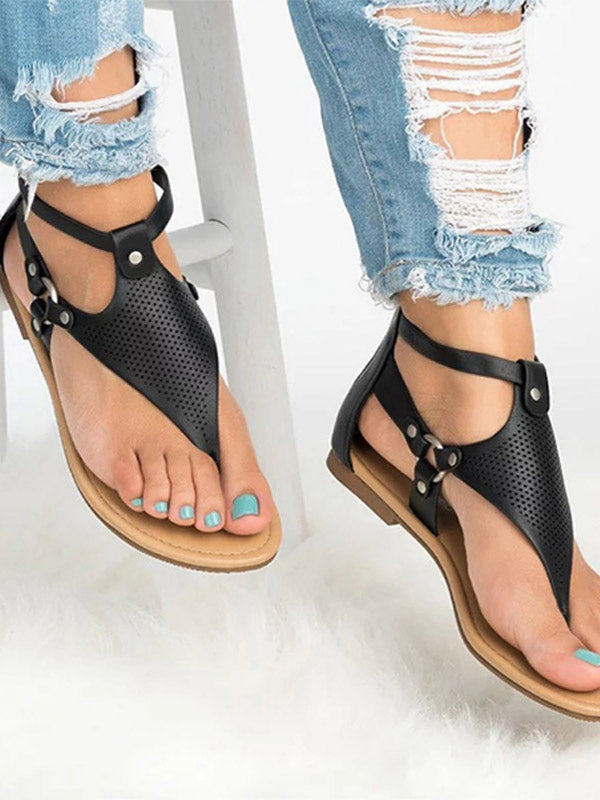 Offene flache Sandalen für Damen