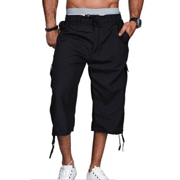 Vienos spalvos vyriškos kelnės su keliomis kišenėmis