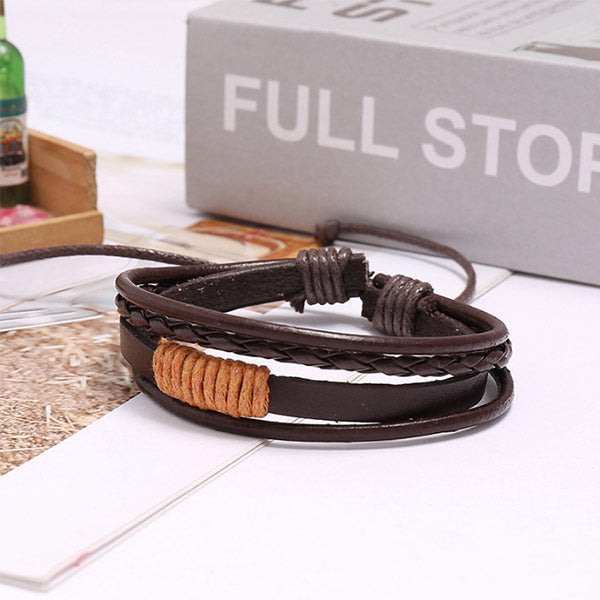 Rankų darbo odos apyrankė vyrams