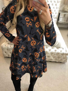 Gray traditional Halloween swing dress