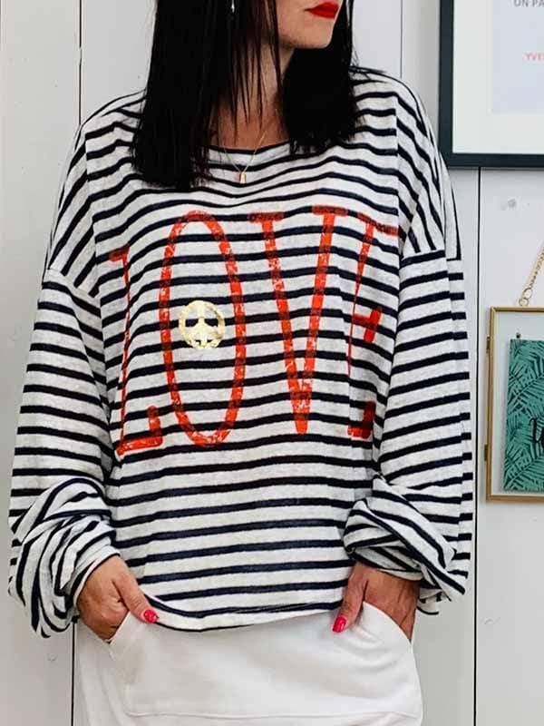 Camiseta con carta de amor de talla grande