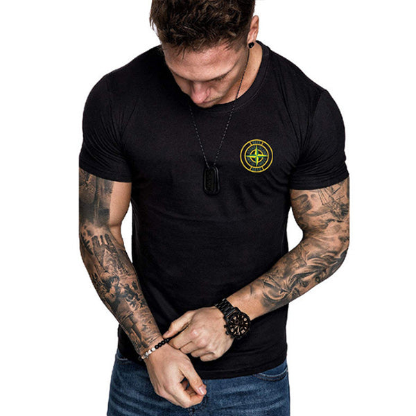 Schlankes Kurzarm-T-Shirt mit Rundhalsausdruck für Herren